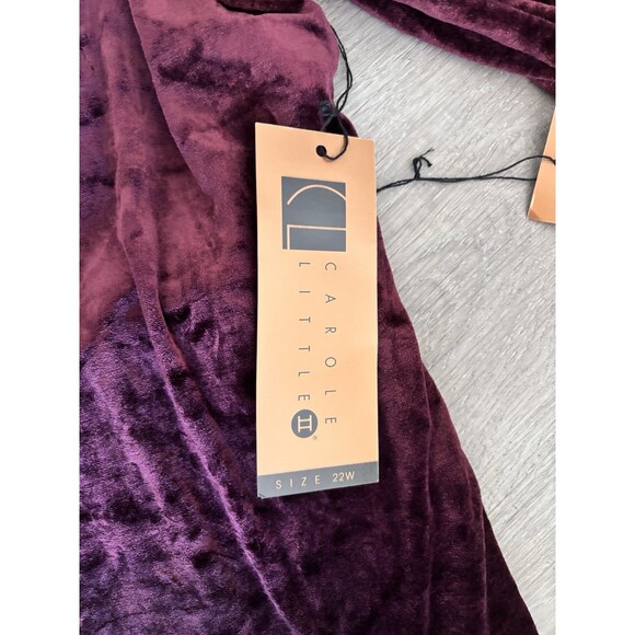 NWT Carol Little Velour Sz 22 Burgundy Tunic Pants Lounge Set Y2K Whimsigoth - Picture 2 of 13